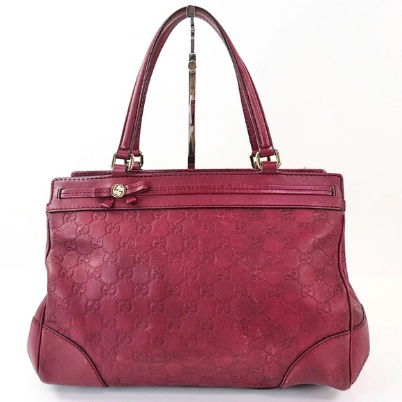 Gucci Burgundy Embossed Shoulder Bag - Picture 1 of 13